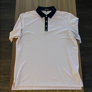 Bad Birdie Cream Polo Shirt with Black Collar